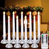 🕯️ homemory 9-pack flameless taper window candles with remote and timer - 7.9 inches battery operated led candles with 4 light modes, warm white flickering slowly/fast light (batteries not included) логотип