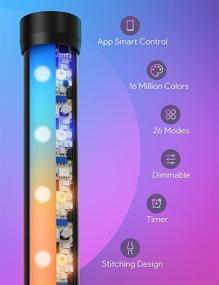 img 3 attached to Smart RGB Corner Floor Lamp with App Control, Timer, Music Sync, Full Spectrum Color Changing for Living Room, Bedroom, Game, Party, Reading