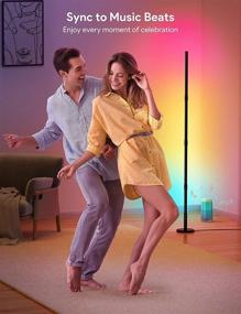 img 1 attached to Smart RGB Corner Floor Lamp with App Control, Timer, Music Sync, Full Spectrum Color Changing for Living Room, Bedroom, Game, Party, Reading