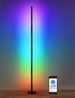 smart rgb corner floor lamp with app control, timer, music sync, full spectrum color changing for living room, bedroom, game, party, reading логотип