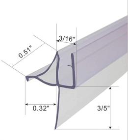 img 2 attached to 🚿 Clear Vinyl Frameless Shower Door Bottom Seal Shower Sweep with Drip Rail - Long-lasting Protection for 3/16-Inch Glass (36-Inch)