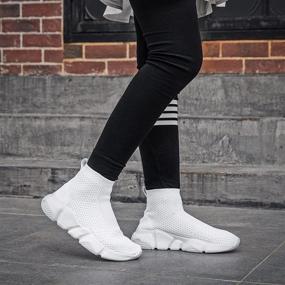 img 3 attached to 👟 Stylish Hetios Girls Sneakers: High-Heeled Socks Shoes for Active Boys and Girls