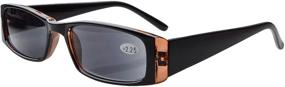 img 1 attached to 🕶️ Eyekepper Rectangular Reading Sunglasses Sunshine Readers +2.0 with Spring Hinges