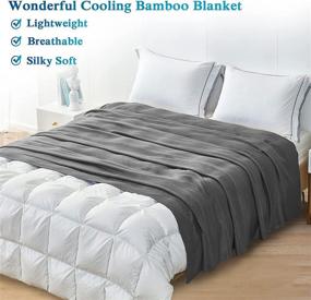 img 1 attached to 🌬️ Kpblis Cooling Blankets: Stay Cool and Comfortable All Summer with this Lightweight Queen Size Bamboo Blanket (Dark Grey, 79x91 inches)