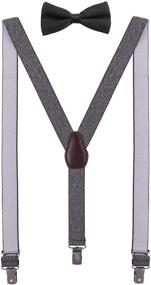 img 4 attached to 💼 Набор галстука-бабочки и подтяжек ORSKY для мужчин и мальчиков: регулируемая задняя часть Y для стильного внешнего вида