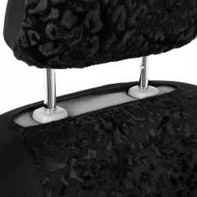 img 2 attached to Чехлы для автомобильных сидений BDK Black Leopard Print, только передние сиденья - комплект чехлов с животным рисунком и совпадающим подголовником, бесбоковый дизайн для легкой установки, универсальная посадка для автомобилей, грузовиков, вэнов и внедорожников.