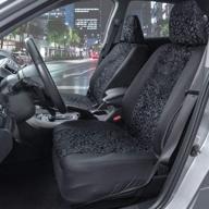чехлы для автомобильных сидений bdk black leopard print, только передние сиденья - комплект чехлов с животным рисунком и совпадающим подголовником, бесбоковый дизайн для легкой установки, универсальная посадка для автомобилей, грузовиков, вэнов и внедорожников. логотип