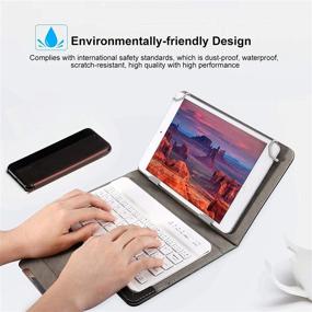 img 3 attached to 📱 Bewinner 10 Inch Universal PU Leather Keyboard Stand Case Cover for 9.7-10.1inch Android, Pad, and Windows Tablets