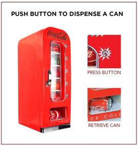 img 1 attached to 🥤 Coca-Cola Retro Vending Machine Style Mini Fridge - 10 Can Thermoelectric Cooling System, 12V DC/110V AC - Ideal for Home, Dorm, Office, Travel, Games Room - Enhance Your Refreshment Experience with Tall Window Display