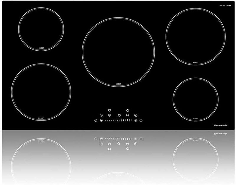 Electric Cooktop, thermomate 36 Inch Built-in Radiant Electric Stove Top,  240V Ceramic Electric Stove with 5 Burners, ETL Certified