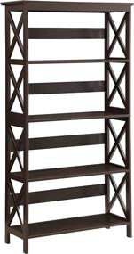 img 2 attached to 📚 Oxford Espresso 5 Tier Bookcase by Convenience Concepts