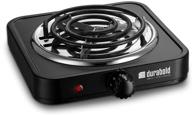 🔥 durable and versatile kitchen countertop cast-iron burner by durabold - perfect for rvs, small apartments, camping, cookery demonstrations, and extra cooking space – stainless steel body (black) логотип