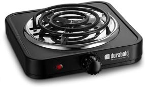 img 4 attached to 🔥 Durable and Versatile Kitchen Countertop Cast-Iron Burner by Durabold - Perfect for RVs, Small Apartments, Camping, Cookery Demonstrations, and Extra Cooking Space – Stainless Steel Body (Black)