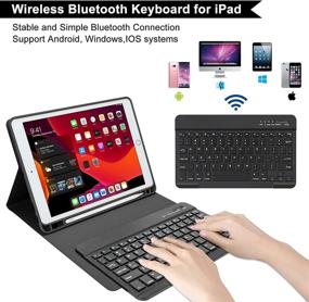 img 2 attached to 🔌 iPad 9th Gen Keyboard Case with Pencil Holder | 10.2 8th Gen iPad Case with Keyboard | iPad 10.2 7th Gen Keyboard Case | Air 3rd Gen 10.5 Keyboard Case | Pro 10.5 Case with Bluetooth Keyboard | iPad 2021 9th, 8th, and 7th Gen Keyboard Case (Black)