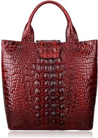 img 3 attached to 👜 ПИДЖУШИ Крокодиловая дизайнерская сумка-сатчел: роскошные женские сумки и кошельки