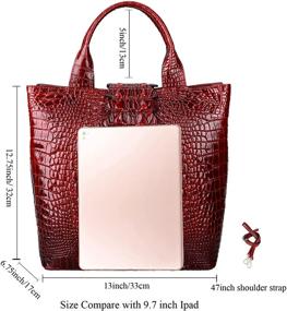 img 2 attached to 👜 ПИДЖУШИ Крокодиловая дизайнерская сумка-сатчел: роскошные женские сумки и кошельки