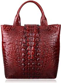 img 4 attached to 👜 PIJUSHI Crocodile Designer Satchel Handbags: Luxury Women's Handbags & Wallets