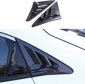 img 4 attached to Rifoda Window Louvers Air Vent Scoop Shades Cover Blinds for 10th 🚘 Gen Honda Civic Hatchback 2016-2020, Civic Type R Style - Carbon Fiber ABS Material