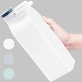 img 4 attached to 🥤 20 oz Silicone Collapsible Water Bottles for Travel - BPA Free, Reusable & Leak Proof Valve - Foldable Milk Carton Shaped Hiking Waterbottles - Sport Water Bottles