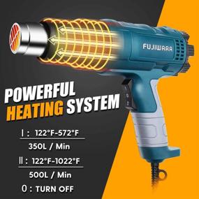 img 3 attached to 🔥 Powerful 1500W Heat Gun Kit with Dual-Temperature Control and 5 Nozzles – Fast Heating for DIY Shrink PVC Tubing, Wrapping, Crafts, and Stripping Paint (2 Gears Temp Setting)