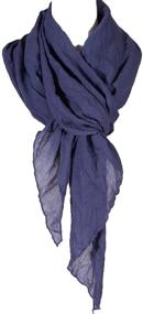 img 1 attached to 🧣 Linen Cotton Solid Color Wrinkle-Free Scarf: Fashionable Multi-Colored Beach Scarf