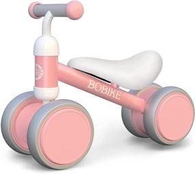 img 4 attached to 🚲 BOBIKE Baby Balance Bike Toys for 1 Year Old Girl Gifts | 10-24 Months Kids Toy | Toddler Best First Birthday Gift | Baby Walker No Pedal | Infant 4 Wheels Bicycle | Pink