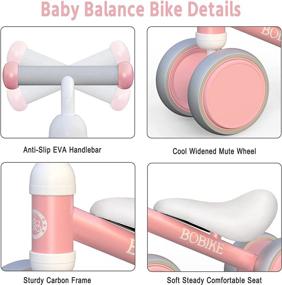 img 2 attached to 🚲 BOBIKE Baby Balance Bike Toys for 1 Year Old Girl Gifts | 10-24 Months Kids Toy | Toddler Best First Birthday Gift | Baby Walker No Pedal | Infant 4 Wheels Bicycle | Pink