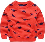 👕 anbaby kids' double deck dinosaur off white clothing and sweaters for boys logo