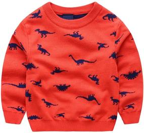 img 1 attached to 👕 Anbaby Kids' Double Deck Dinosaur Off White Clothing and Sweaters for Boys