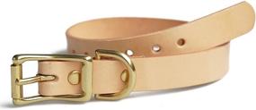 img 1 attached to 🐶 Premium Jeereal Leather Dog Collar: Stylish Solid Brass Hardware for Small, Medium Dogs & Cats