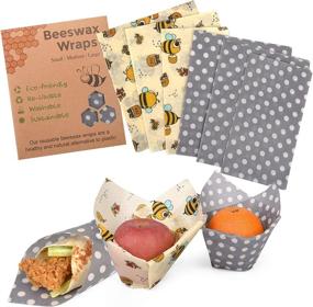 img 4 attached to 🐝 Eco Hive Reusable Beeswax Food Wraps Assorted 6 Pack - Biodegradable, Sustainable Plastic-Free Food Storage Solution to Save the Planet!