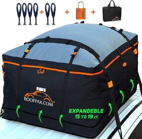 img 3 attached to RoofPax Expandable Rooftop Cargo Bag: Waterproof, 15 to 19 Cubic Feet with Double 🚚 Zippers, Military Grade Quality, Fits All Vehicles with or Without Rack, Includes 6 Door Hooks