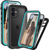 shellbox iphone 12 mini waterproof case | built-in screen protector | full-body clear underwater cover | shockproof case for iphone 12 mini 5.4 inch | blue logo