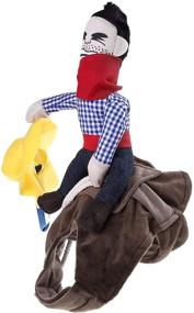 img 4 attached to 🤠 MICOKA Cowboy Rider Dog Costume with Doll and Hat - Perfect Knight Style Outfit for Halloween Day (M)