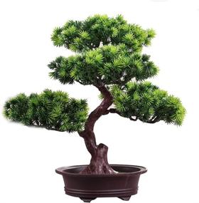 img 4 attached to 🌲 MAYiT Artificial Welcoming Pine Bonsai Tree | DIY Decorative Simulation Potted Plant | Fake Tree Pot Ornaments for Home, Office, Shop | Desk Display