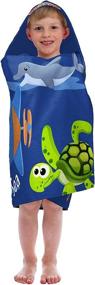 img 1 attached to 🌊 Blippi Sea Life Kids Bath/Pool/Beach Hooded Towel by Jay Franco - Ultra Soft & Absorbent, 22" x 51" (Official Blippi Product)