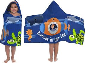 img 2 attached to 🌊 Blippi Sea Life Kids Bath/Pool/Beach Hooded Towel by Jay Franco - Ultra Soft & Absorbent, 22" x 51" (Official Blippi Product)