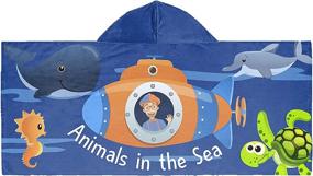 img 3 attached to 🌊 Детский полотенце с капюшоном Blippi Sea Life для ванны/бассейна/пляжа от Jay Franco - ультра мягкое и впитывающее, 22" x 51" (Официальный продукт Blippi)