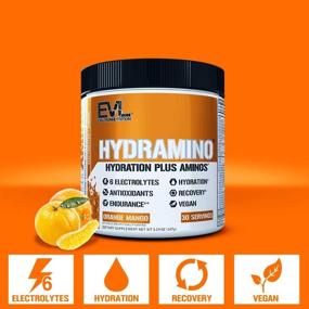 img 1 attached to 🏃 Boost Endurance and Recovery with HYDRAMINO Complete Hydration Multiplier - All 6 Electrolytes, Vitamin C & B, Coconut Water, Immunity Support, Antioxidants, Orange Mango Flavor - 30 Serves, 0 Sugar