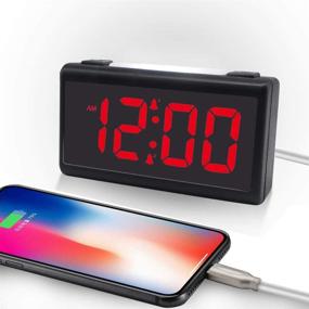 img 1 attached to ⏰ Удобные цифровые двойные будильники: Ночной свет, USB-зарядка, функция "сладкий сон", регулировка яркости и резервное питание от батареи для спален