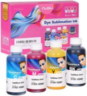 🖨️ high density professional dye sublimation refill inks - 4 x 100ml, made in korea (for ciss). ideal for inkjet printers, heat transfer on mugs, t-shirts, phone cases, and more - 4 color option logo