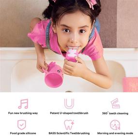 img 2 attached to 🦷 Зубная щетка Sunartec Ultrasonic Electric 360°: передовой набор для отбеливания зубов для детей с голосовым сигналом, 3 режимами и заботой о деснах - идеальный подарок для детей | 2 щетки в 2-7 дюймах