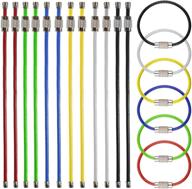 weity 30 pack wire keychain cable, 6 inch stainless steel key ring loop, assorted color keychain for hanging hiking luggage tags, id tags, keys - 2mm thickness логотип