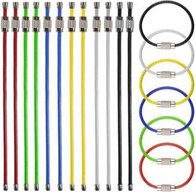 img 4 attached to WEITY 30 Pack Wire Keychain Cable, 6 Inch Stainless Steel Key Ring Loop, Assorted Color Keychain for Hanging Hiking Luggage Tags, ID Tags, Keys - 2mm Thickness