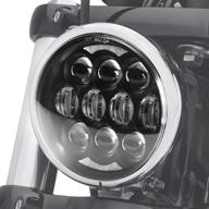 🏍️ высокопроизводительный 80w светодиодный мотоциклетный фар - сертифицировано dot, чипы osram, проекторный луч 5.75" (черный) логотип
