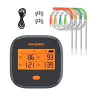 🔥 wireless grill bbq thermometer with wifi connectivity, calibration, 4 colored probes, lcd screen, remote monitoring, digital cooking food oven thermometer by inkbird logo