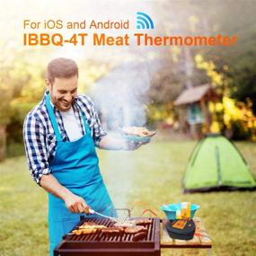 img 2 attached to 🔥 Wireless Grill BBQ Thermometer with WiFi Connectivity, Calibration, 4 Colored Probes, LCD Screen, Remote Monitoring, Digital Cooking Food Oven Thermometer by Inkbird