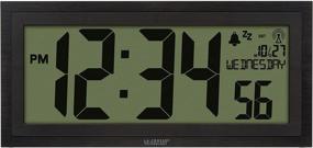img 4 attached to ⏰ La Crosse Technology 515-1419-INT 15-Inch Textured LCD Atomic Clock, Slate Black - 15.42" x 1.14" x 7.33" size