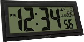 img 2 attached to ⏰ La Crosse Technology 515-1419-INT 15-Inch Textured LCD Atomic Clock, Slate Black - 15.42" x 1.14" x 7.33" size