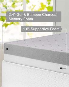 img 2 attached to 🛏️ BedStory Queen Memory Foam Mattress Topper - 4 Inch Gel Infused Bamboo Charcoal Bed Foam Toppers - Premium Thick Mattress Pad for Optimal Ventilation & High-Density Memory Foam